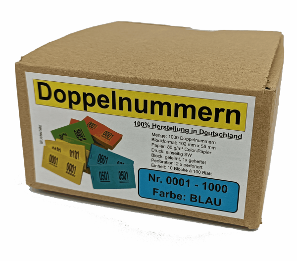 Doppelnummern "neutral" - VPE 1000 - Großmenge ab 100.000 Stück